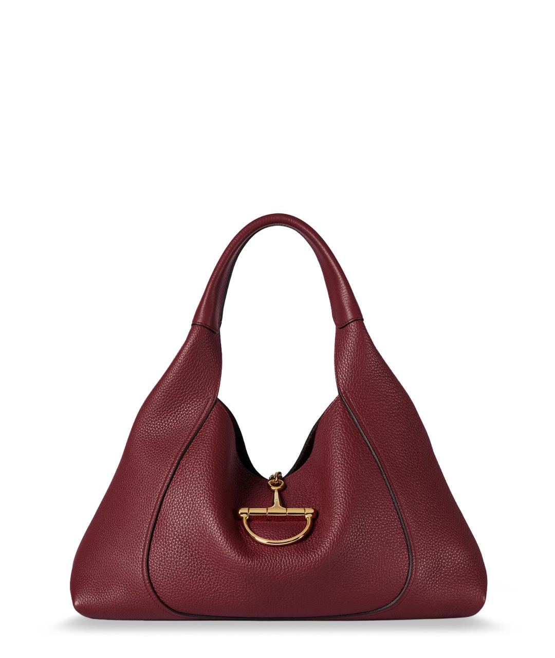 GUCCI Бордовая кожаная сумка тоут, фото 1