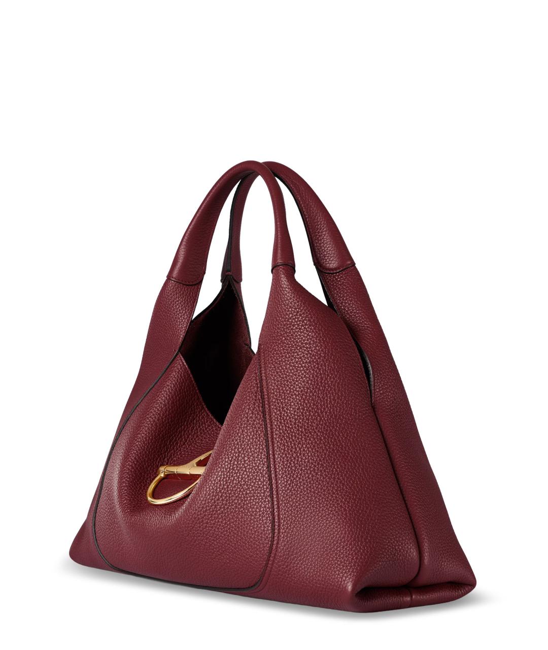 GUCCI Бордовая кожаная сумка тоут, фото 3