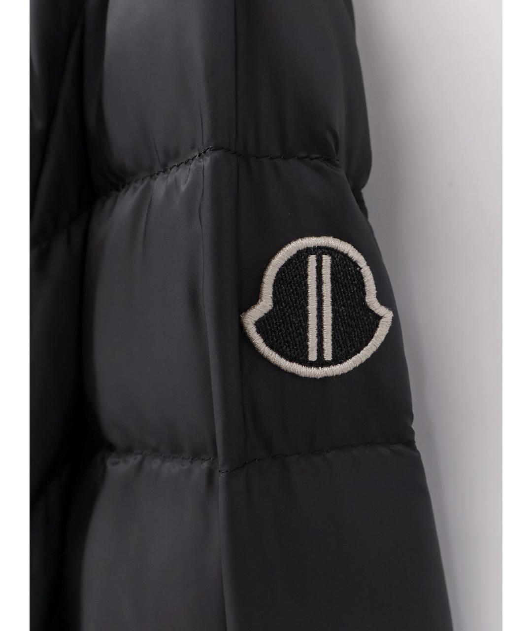 MONCLER Черный полиэстеровый пуховик, фото 3