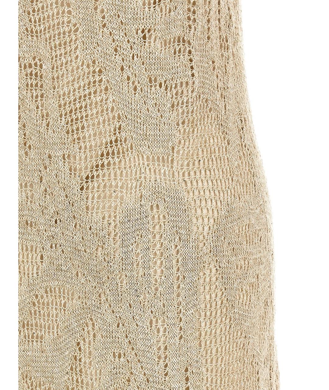 BRUNELLO CUCINELLI Бежевое льняное повседневное платье, фото 3