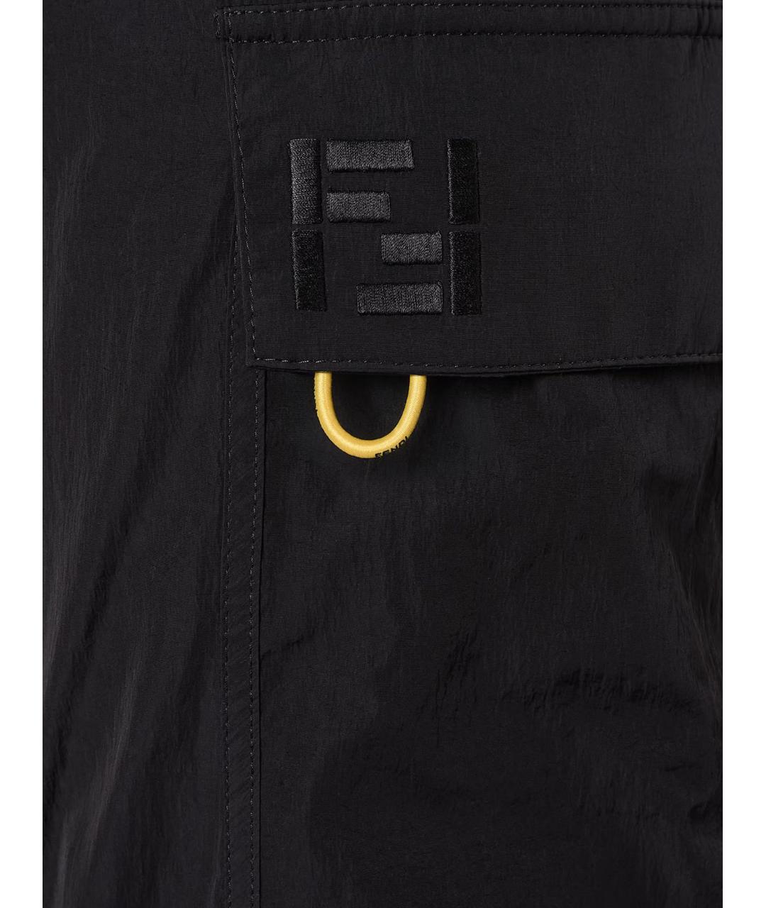 FENDI Черные полиамидовые повседневные брюки, фото 3