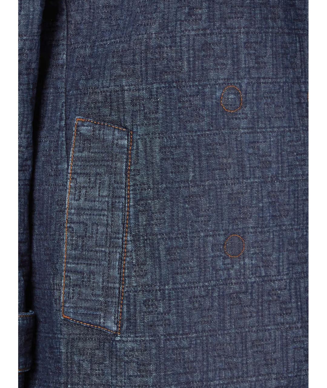 FENDI Синее хлопковое пальто, фото 3