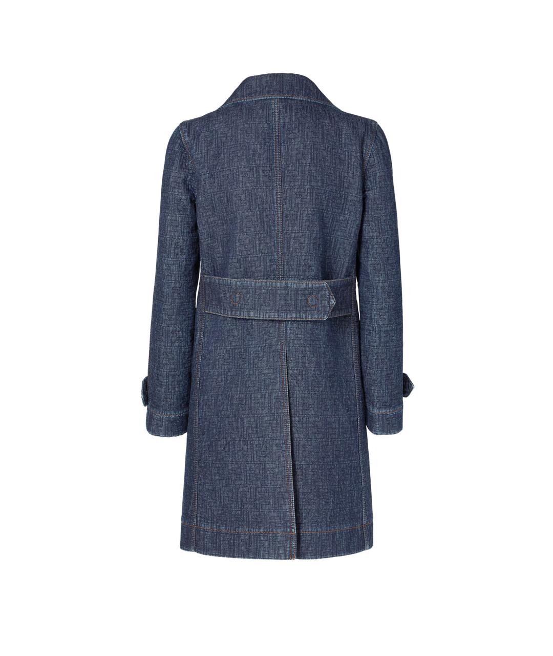 FENDI Синее хлопковое пальто, фото 2