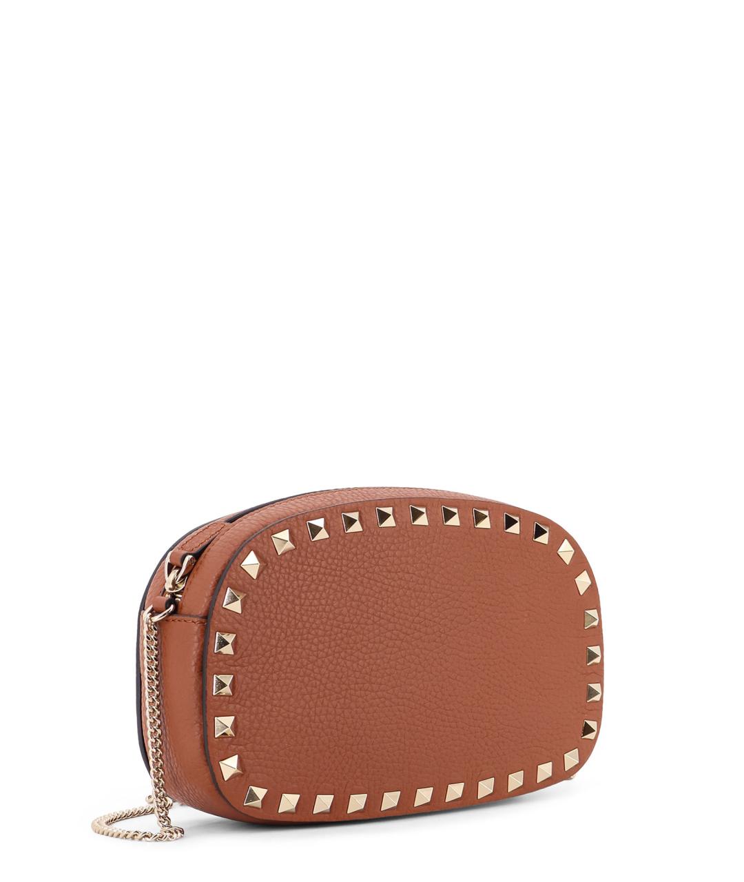 VALENTINO Коричневая кожаная сумка через плечо, фото 3