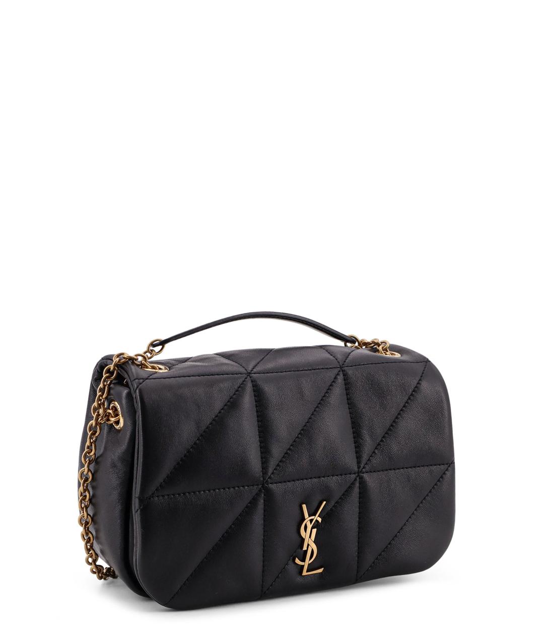 SAINT LAURENT Черная кожаная сумка через плечо, фото 3