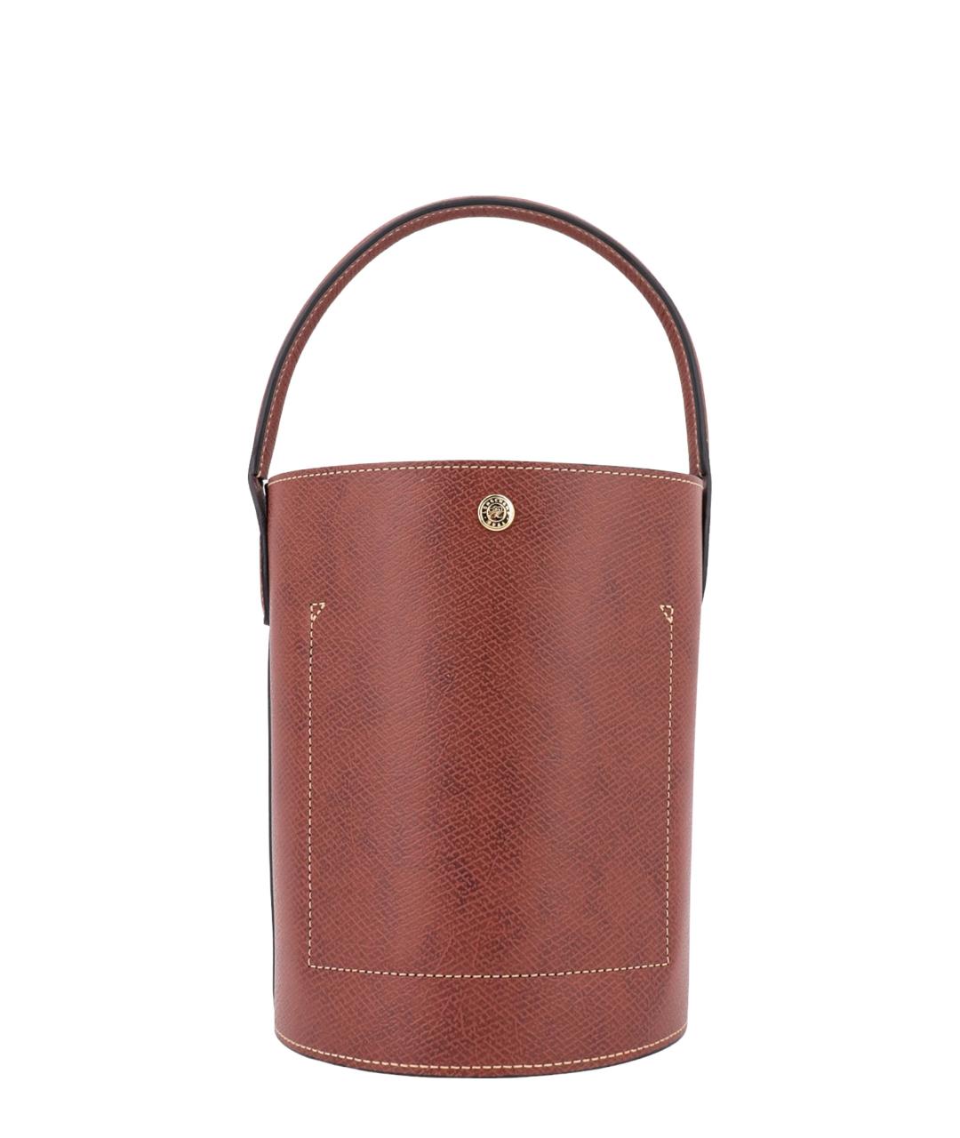 LONGCHAMP Коричневая кожаная сумка тоут, фото 2