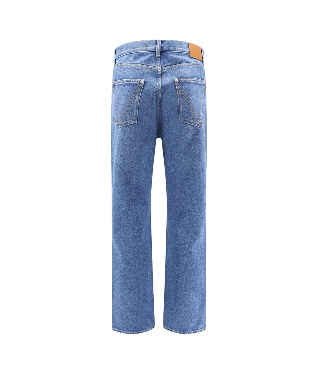 BOTTEGA VENETA Голубые хлопковые прямые джинсы, фото 2