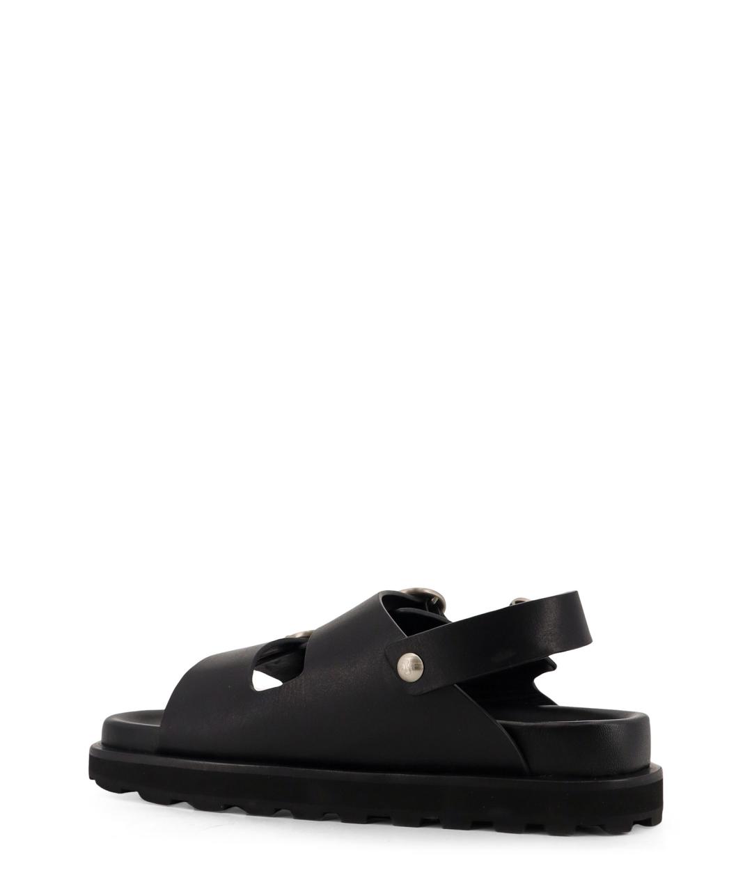JIL SANDER Черные кожаные сандалии, фото 3