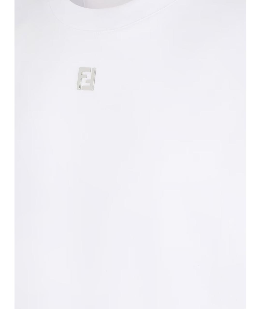 FENDI Белая хлопковая футболка, фото 3
