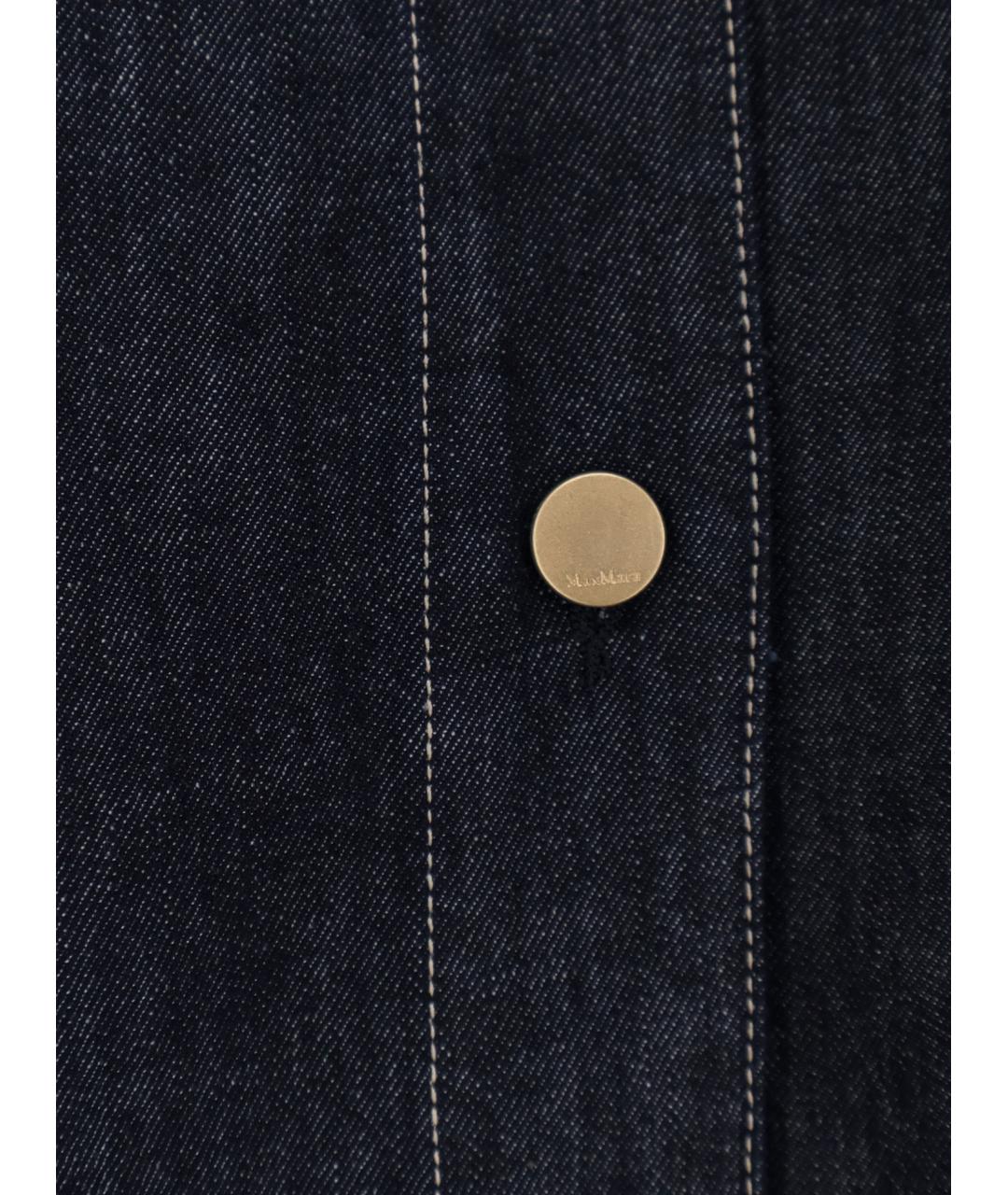 'S MAX MARA Темно-синяя хлопковая рубашка, фото 3