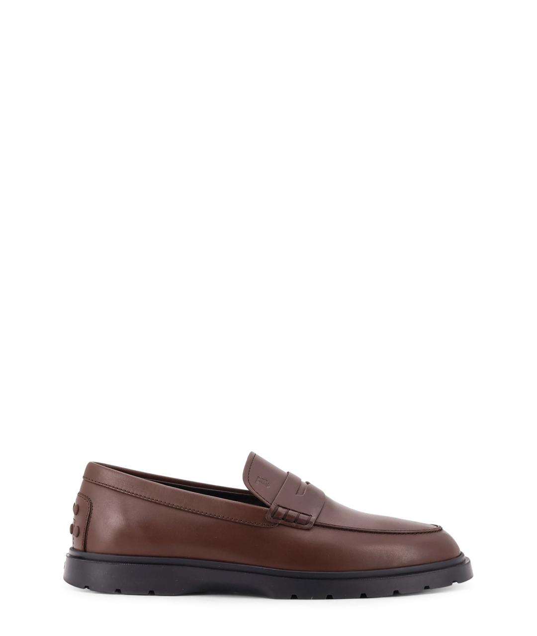 TOD'S Коричневые кожаные лоферы, фото 1