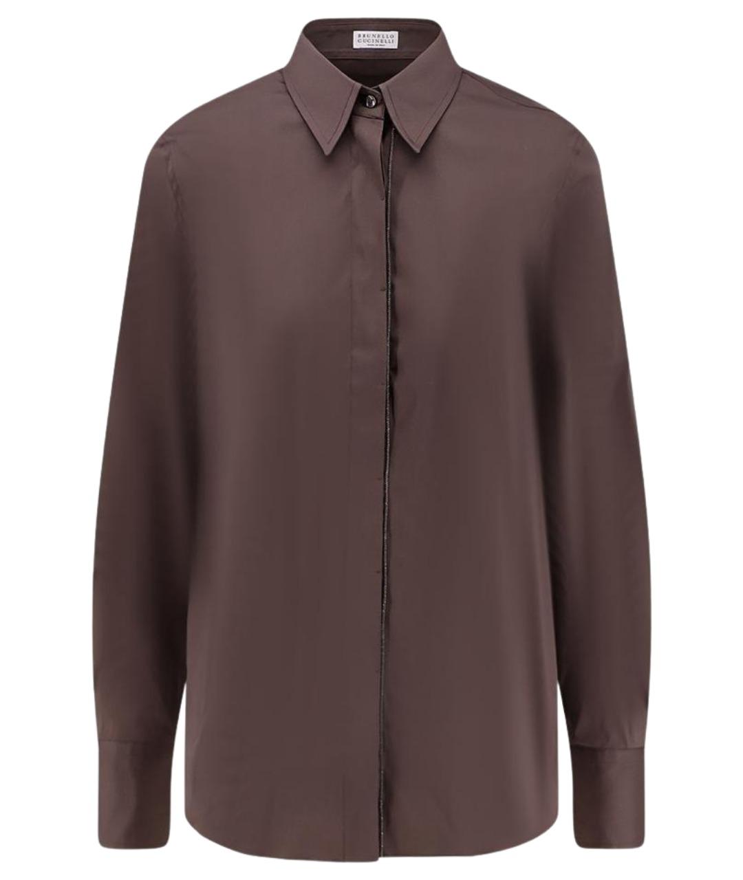 BRUNELLO CUCINELLI Коричневая хлопковая рубашка, фото 1