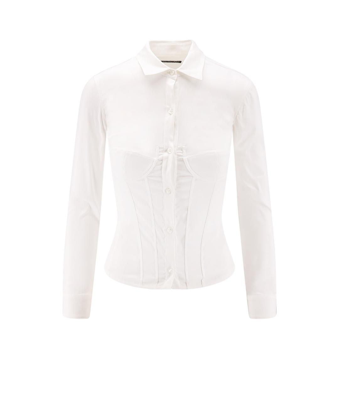 BALENCIAGA Белая хлопко-эластановая рубашка, фото 1
