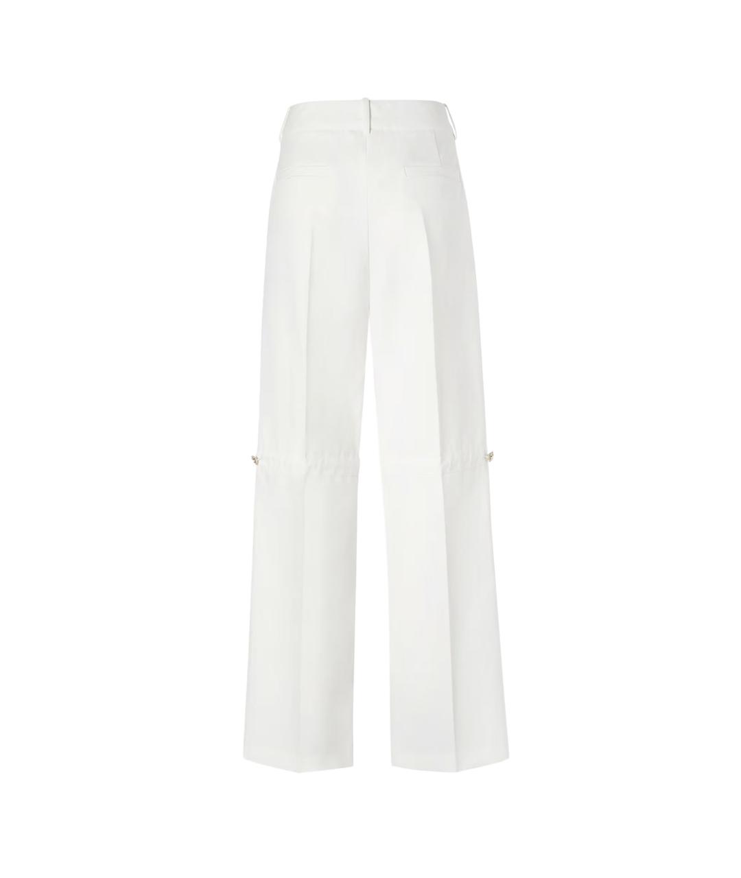 FENDI Белые хлопковые прямые брюки, фото 2