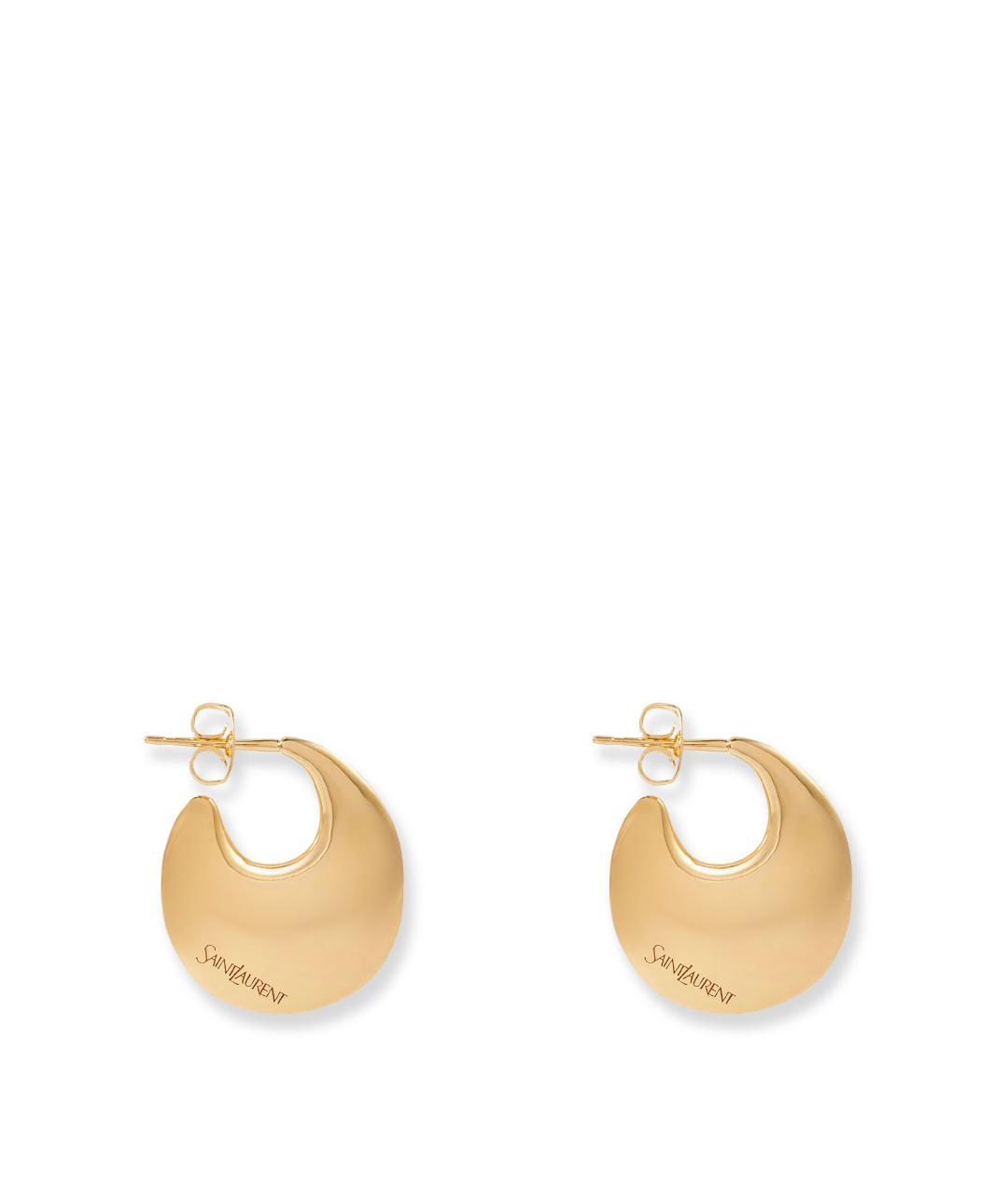 SAINT LAURENT Золотые латунные серьги, фото 1