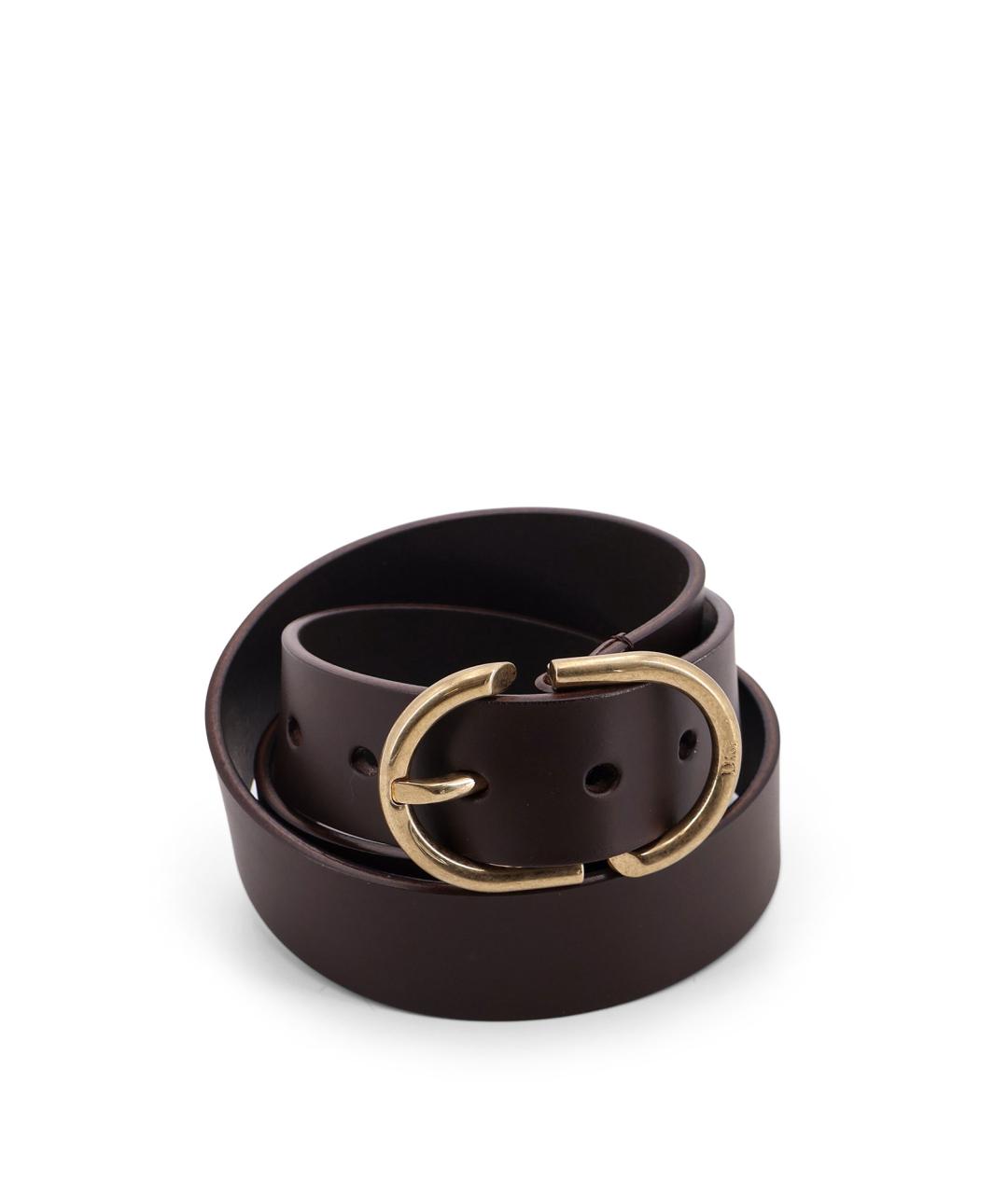 CHRISTIAN DIOR Коричневый кожаный ремень, фото 3