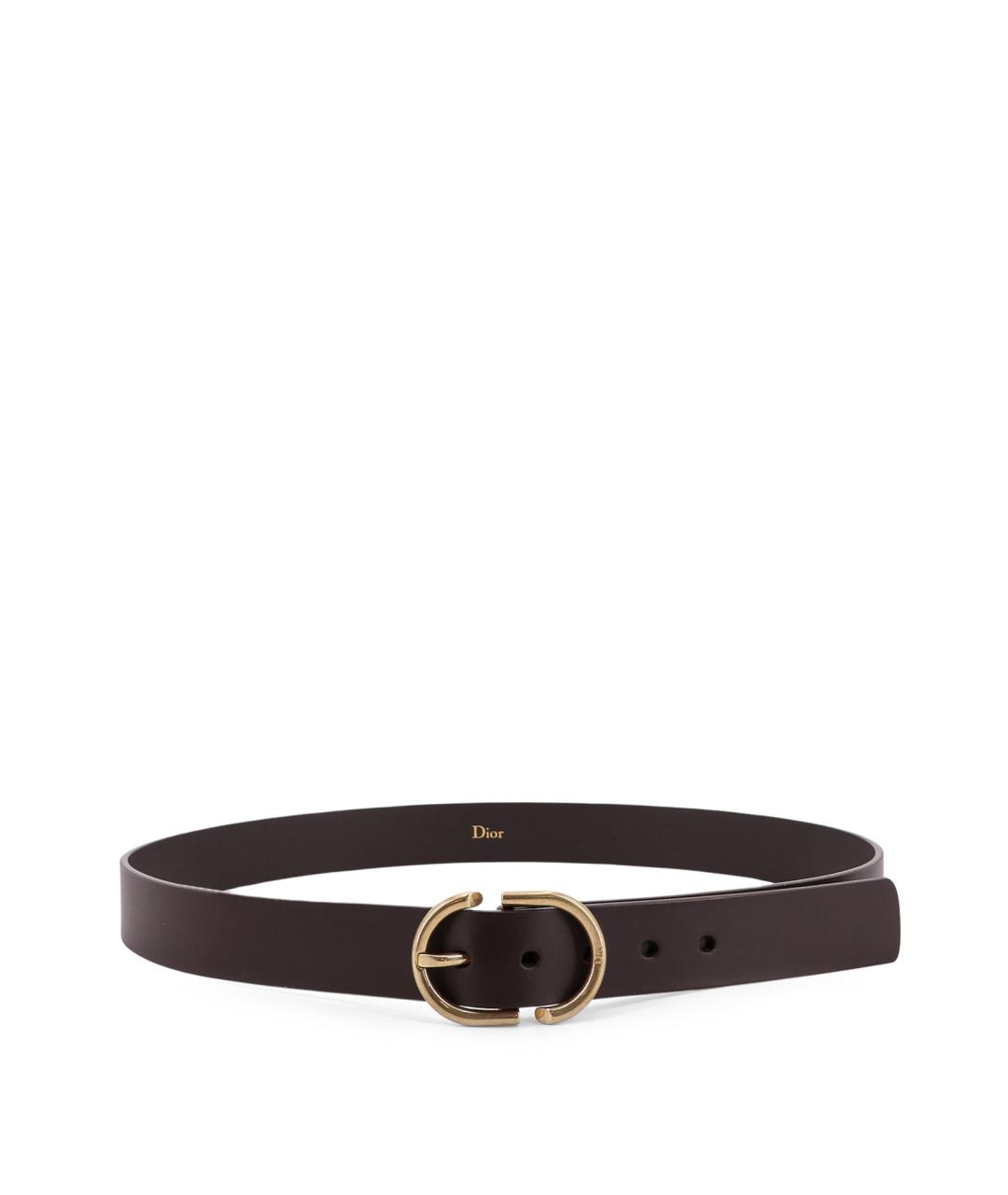 CHRISTIAN DIOR Коричневый кожаный ремень, фото 1