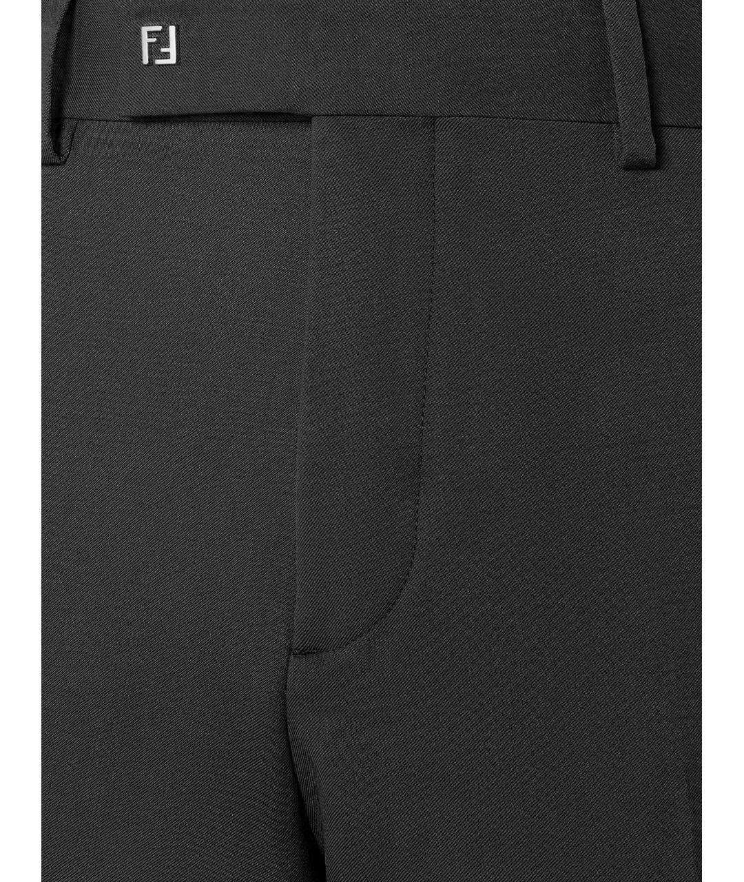 FENDI Черные шерстяные классические брюки, фото 3