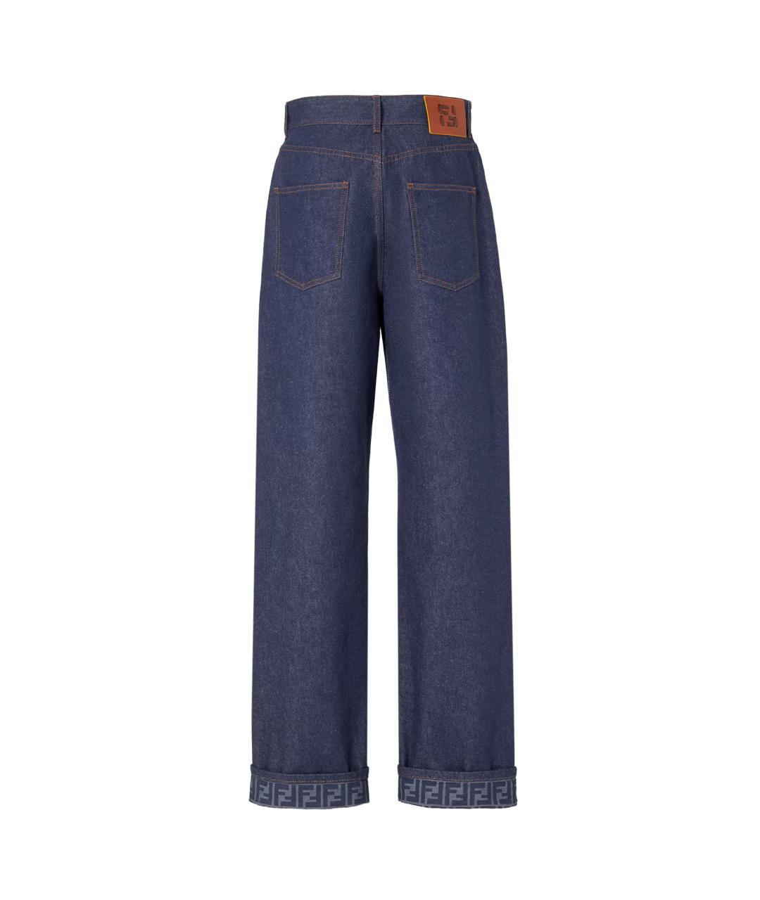 FENDI Синие хлопковые прямые джинсы, фото 2