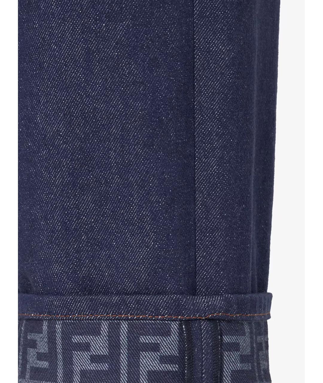 FENDI Синие хлопковые прямые джинсы, фото 3