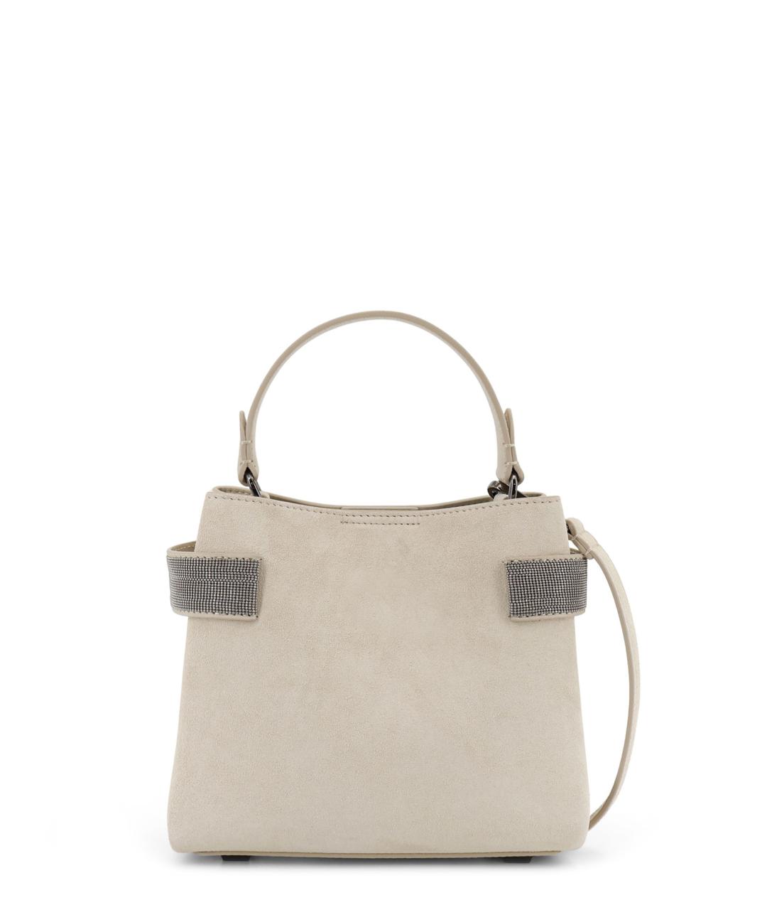 BRUNELLO CUCINELLI Бежевая замшевая сумка тоут, фото 2