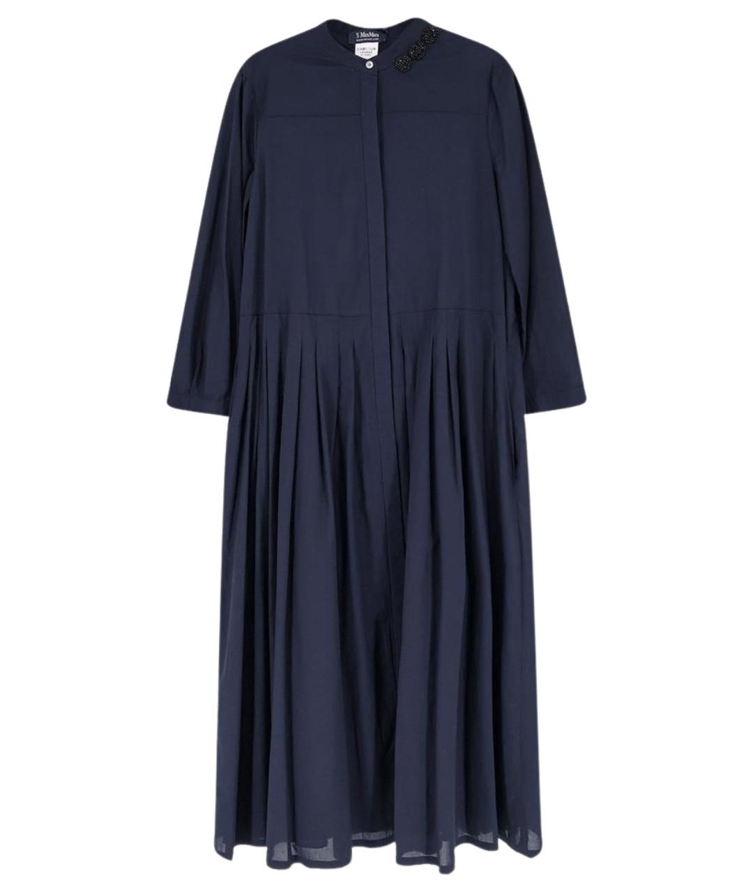 'S MAX MARA Темно-синее хлопковое повседневное платье, фото 1