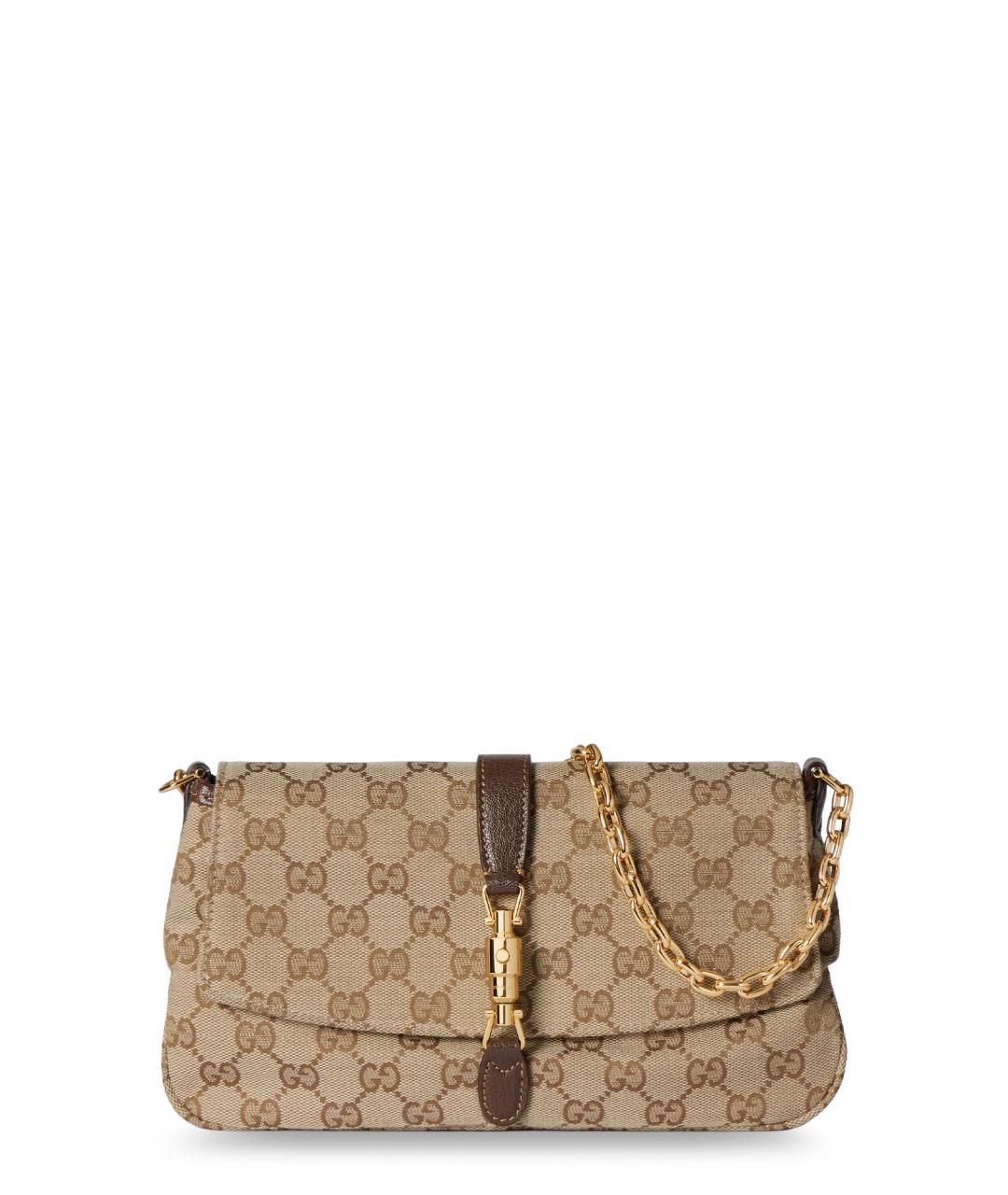 GUCCI Бежевая тканевая сумка через плечо, фото 1