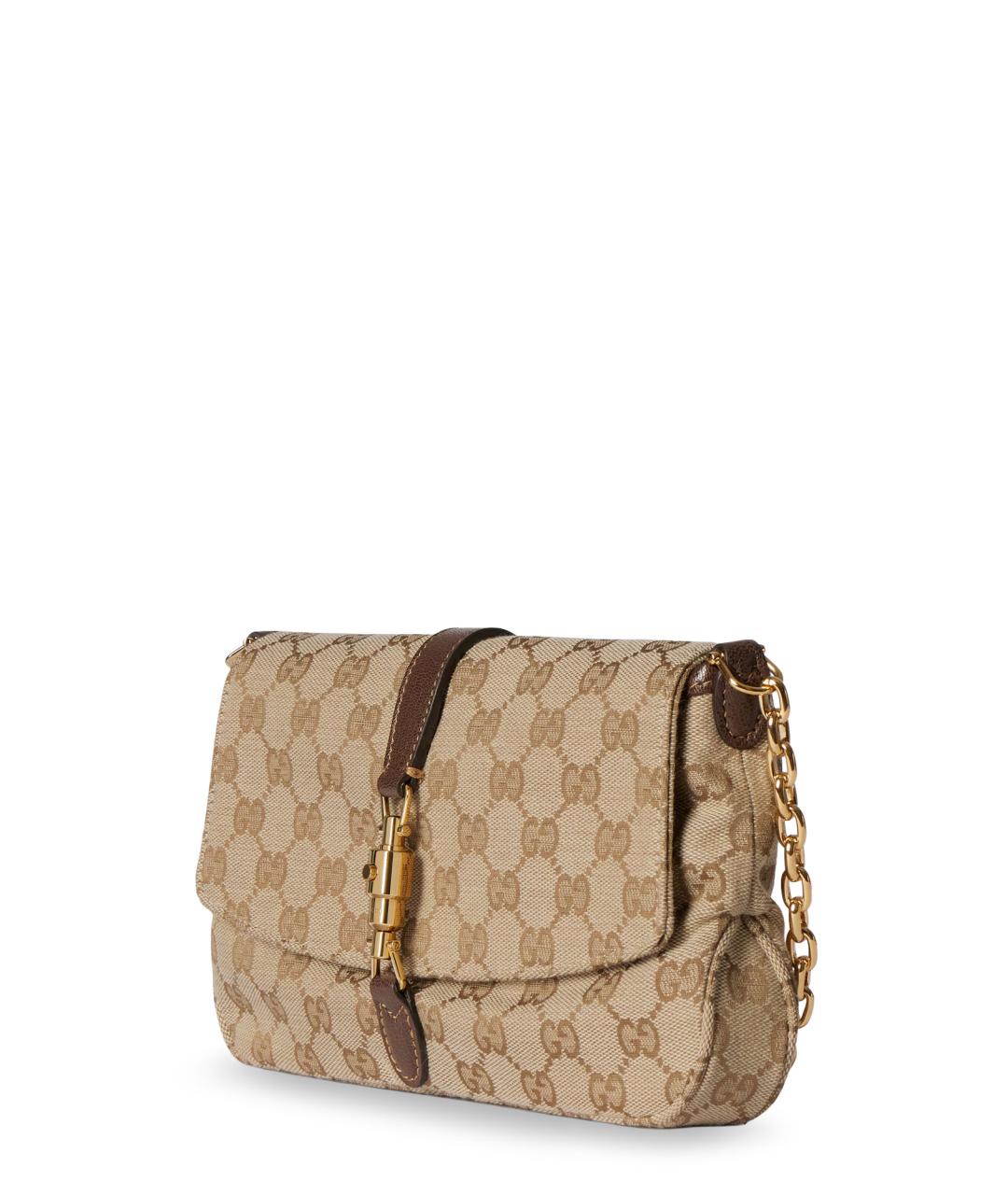 GUCCI Бежевая тканевая сумка через плечо, фото 3