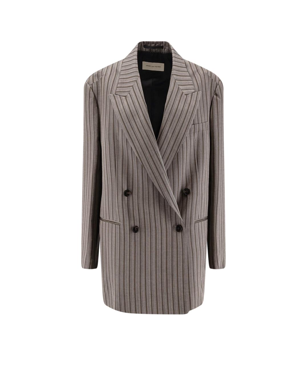 DRIES VAN NOTEN Серый вискозный жакет/пиджак, фото 1