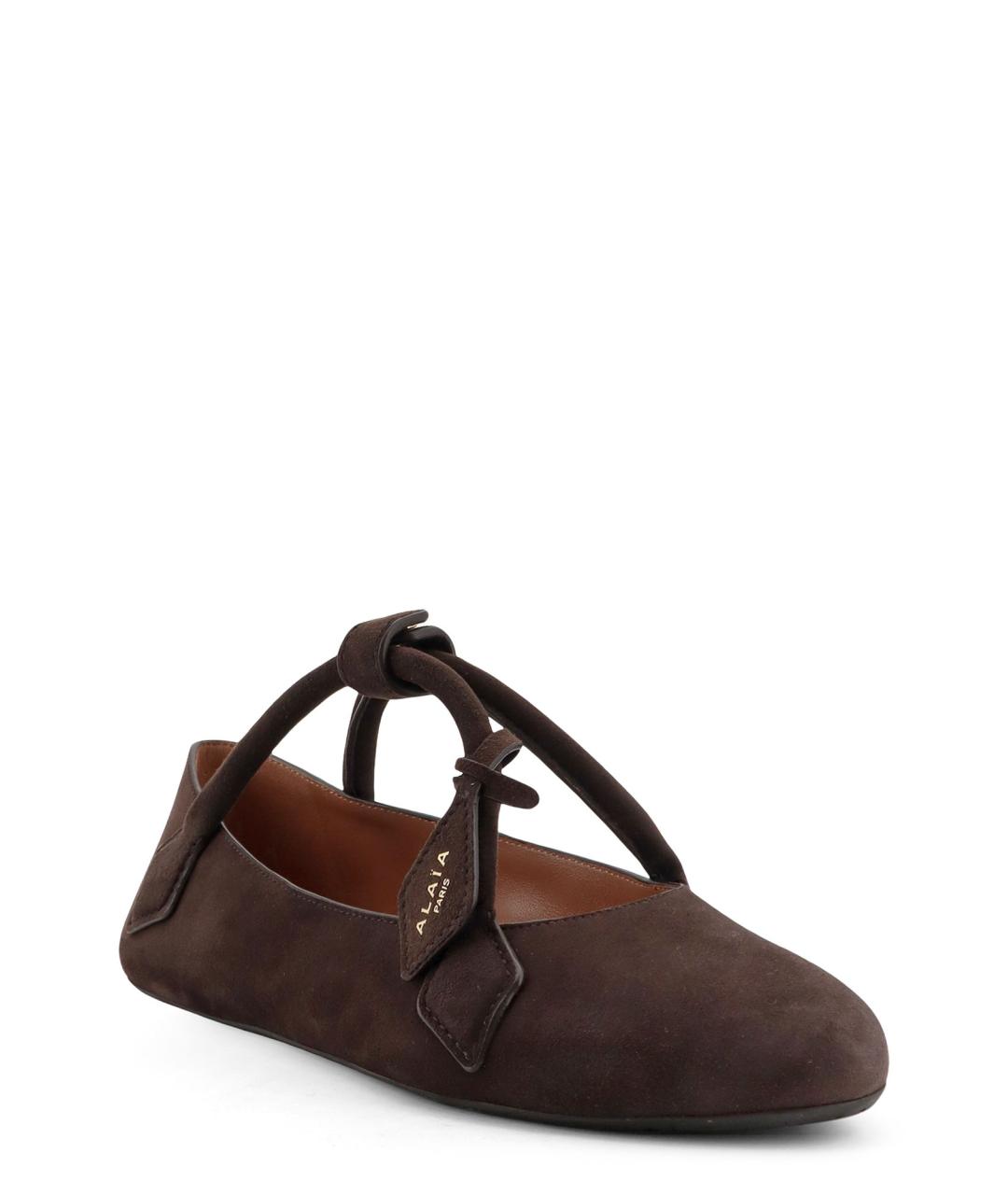 ALAIA Коричневые замшевые балетки, фото 2