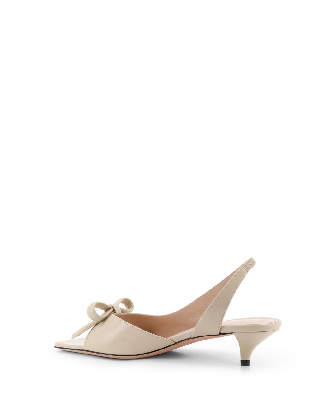 CHRISTIAN DIOR Бежевые кожаные босоножки, фото 3