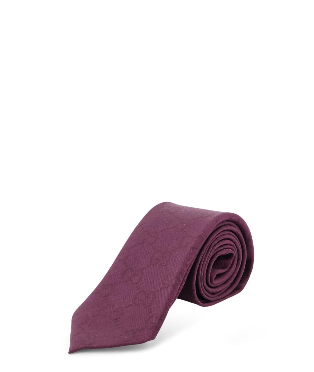 GUCCI Бордовый шелковый галстук, фото 2