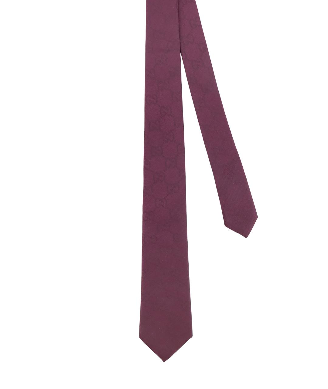 GUCCI Бордовый шелковый галстук, фото 1