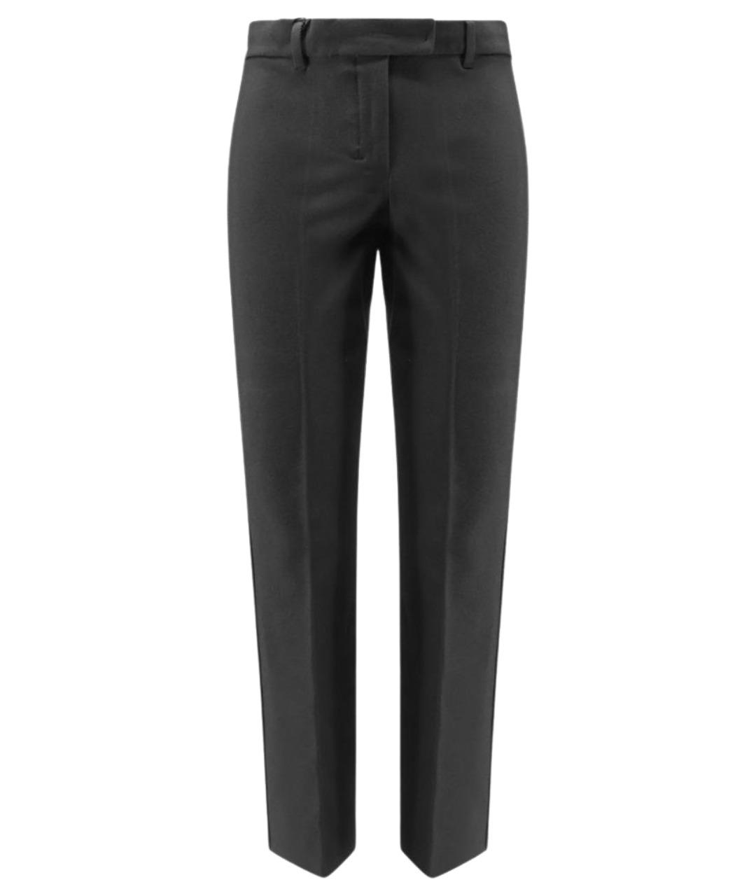 'S MAX MARA Черные хлопковые прямые брюки, фото 1