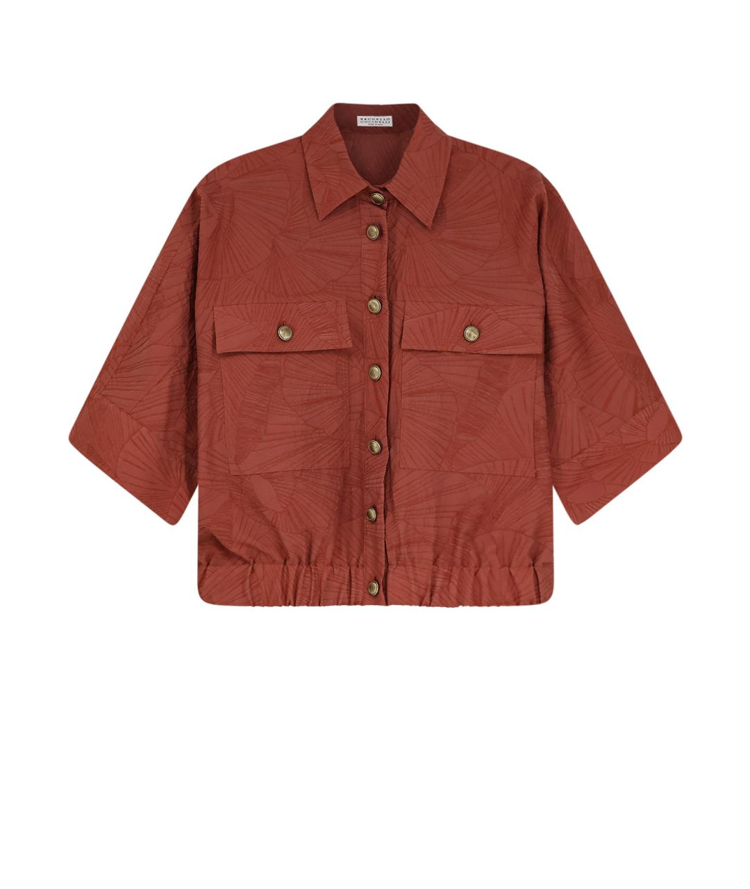 BRUNELLO CUCINELLI Оранжевая хлопковая рубашка, фото 1