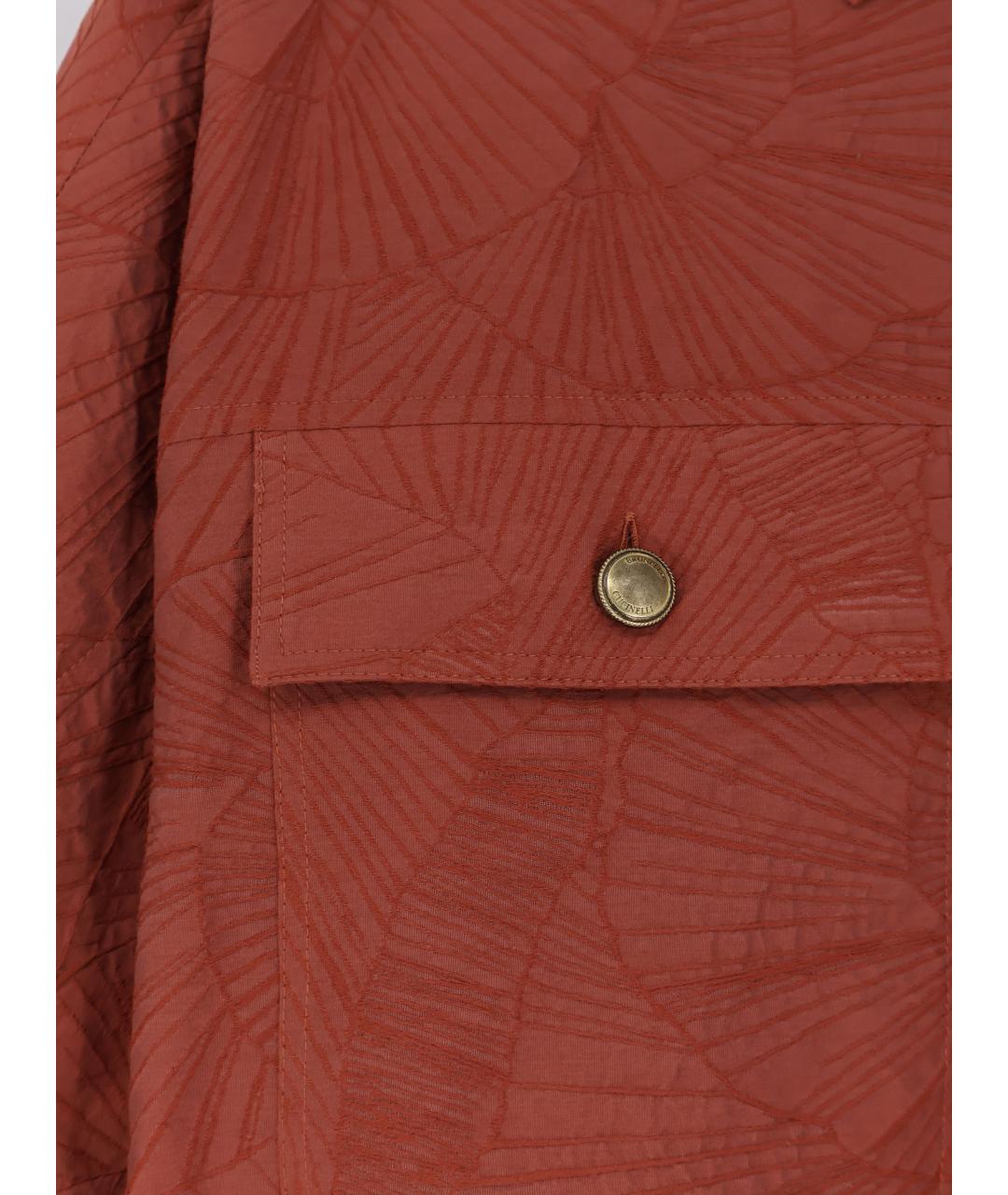 BRUNELLO CUCINELLI Оранжевая хлопковая рубашка, фото 3