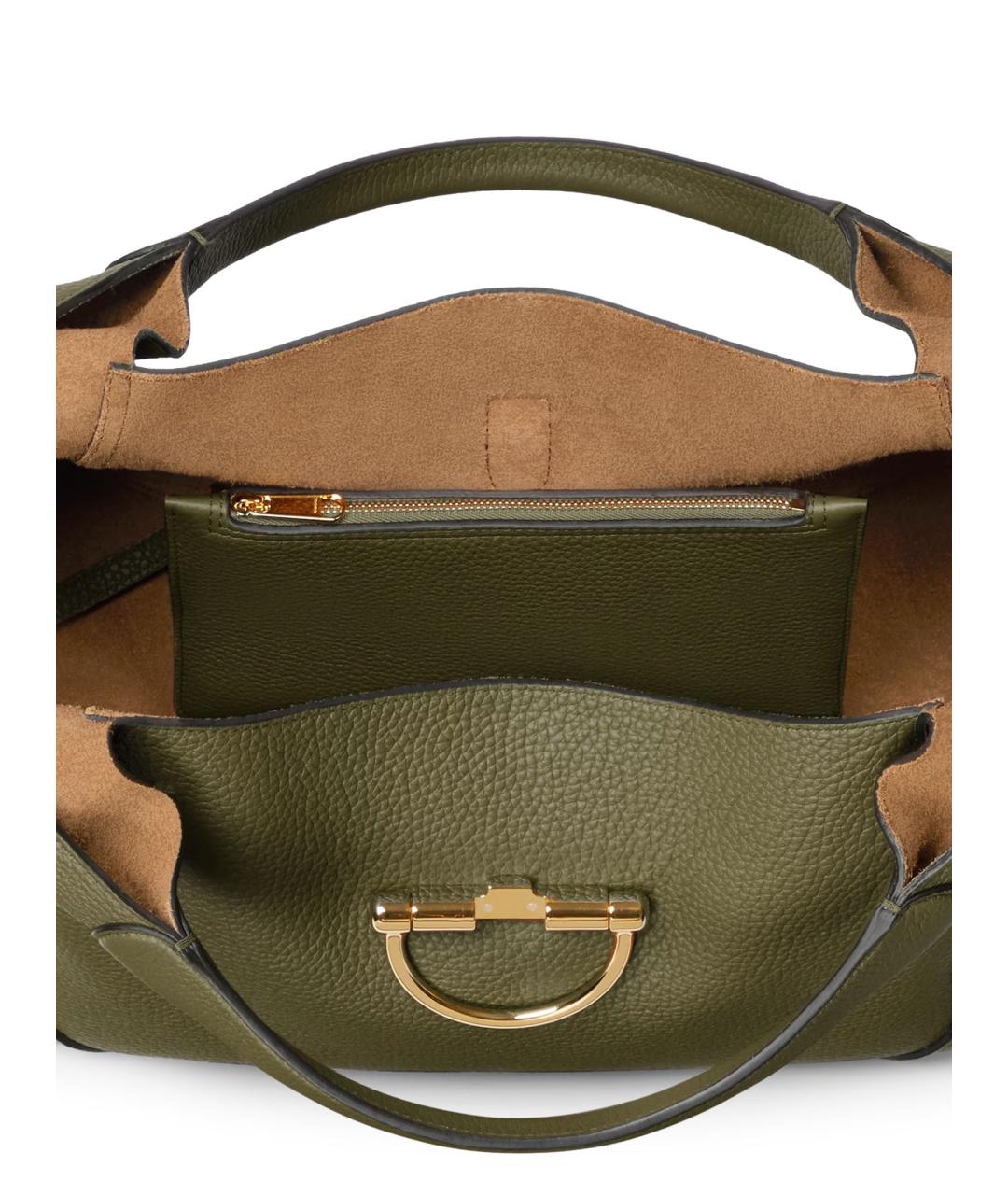 GUCCI Зеленая кожаная сумка тоут, фото 4