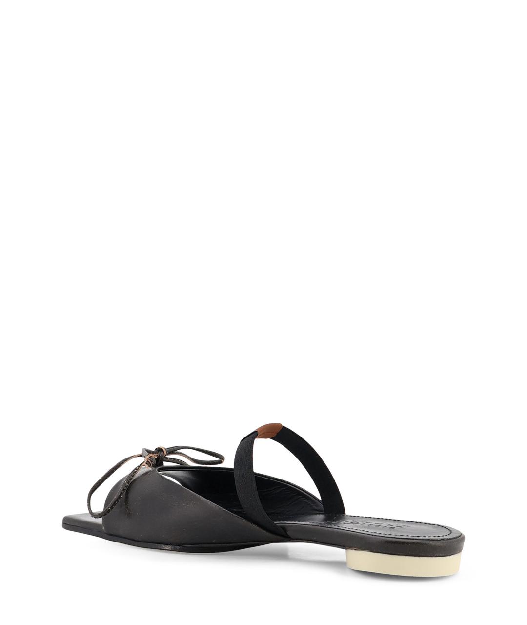 MM6 MAISON MARGIELA Черные кожаные шлепанцы, фото 3