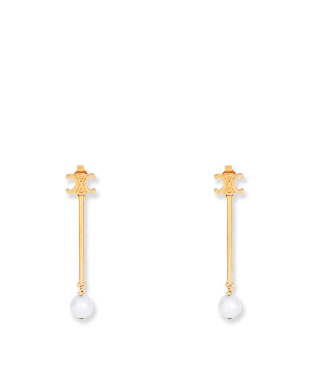 CELINE Золотые металлические серьги, фото 1