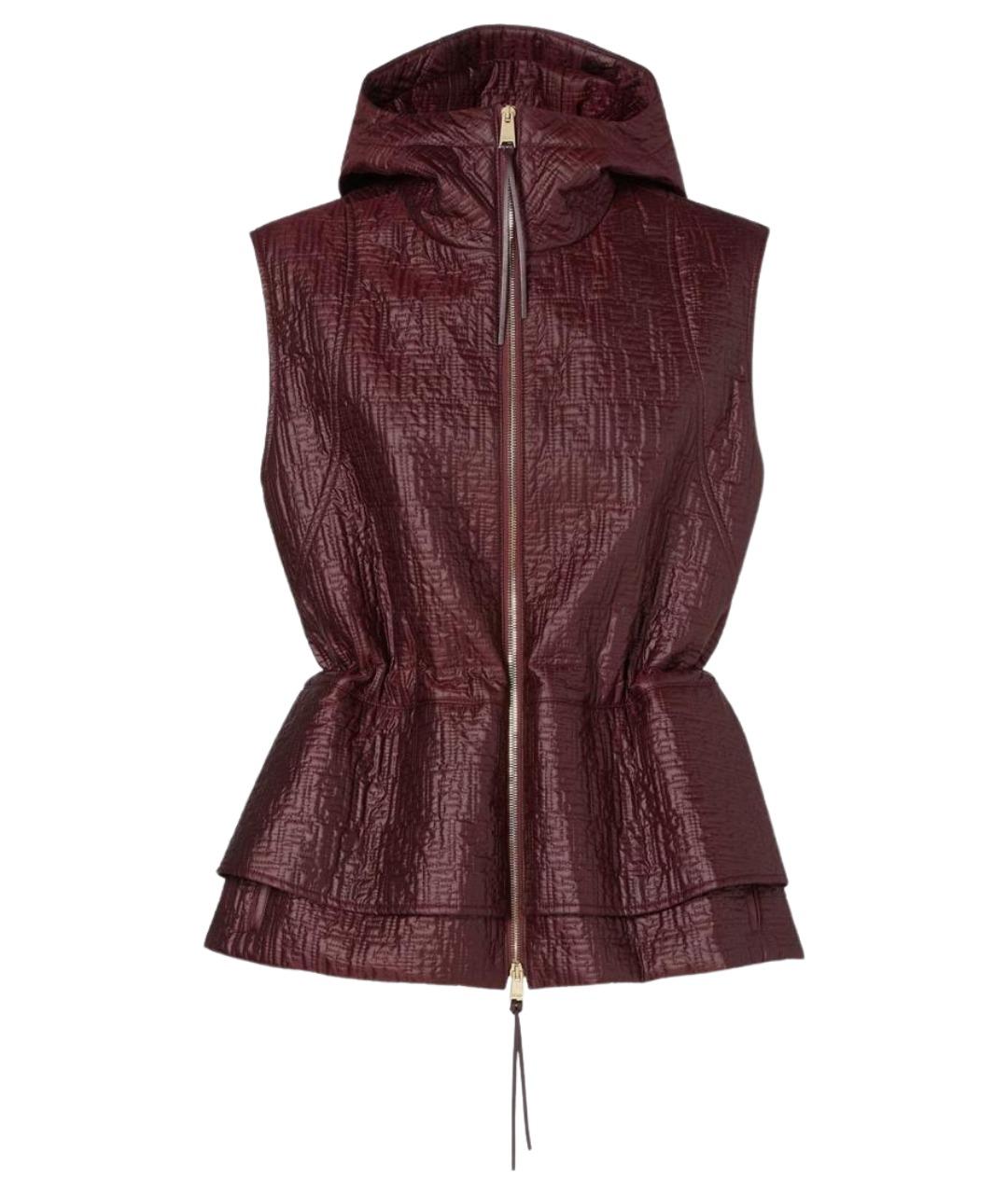 FENDI Бордовый полиамидовый жилет, фото 1