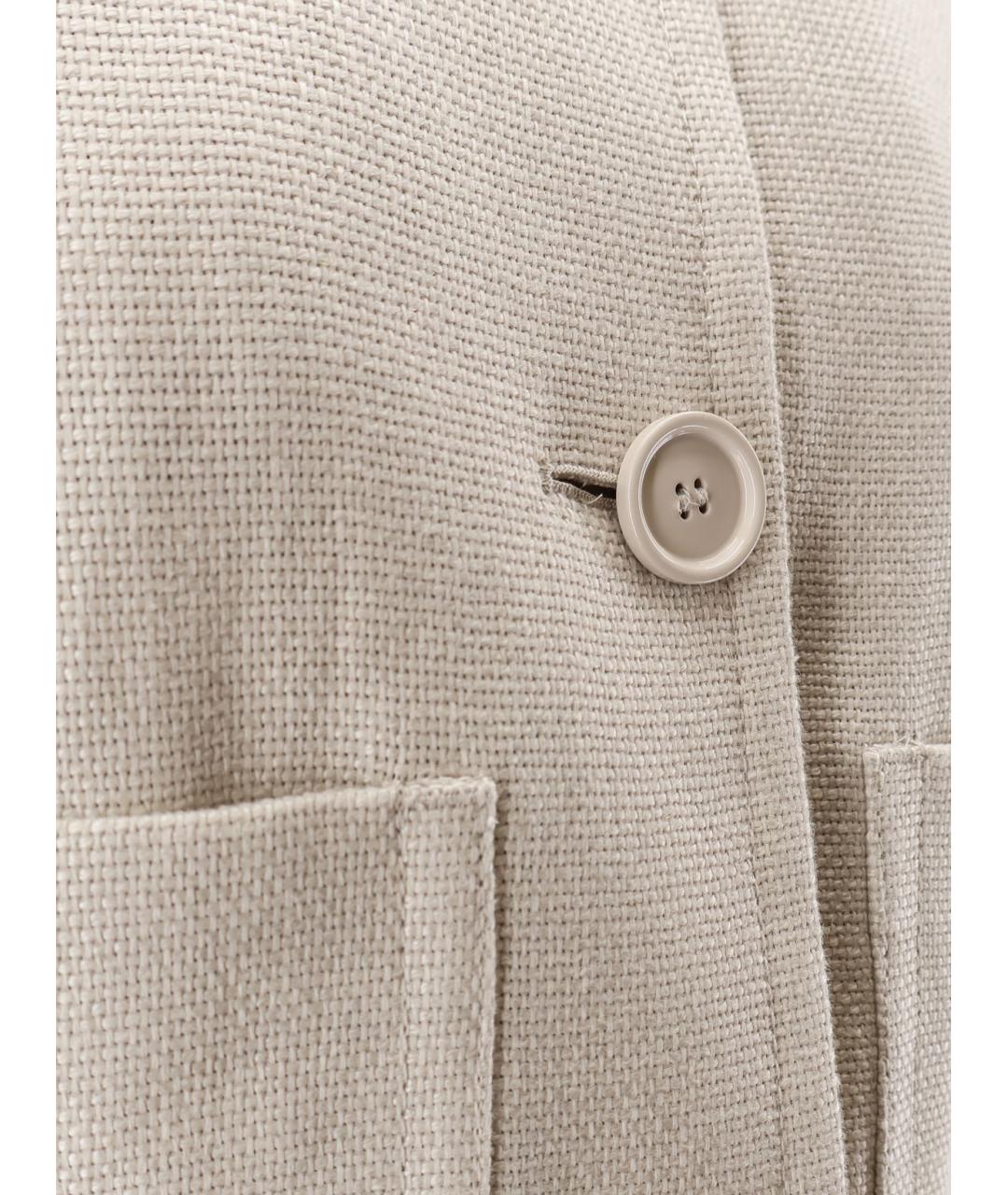 'S MAX MARA Бежевая льняная куртка, фото 3