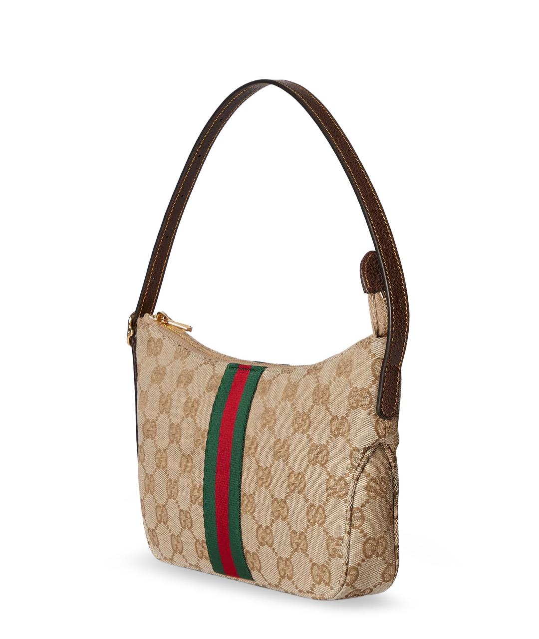 GUCCI Бежевая тканевая сумка на плечо, фото 3