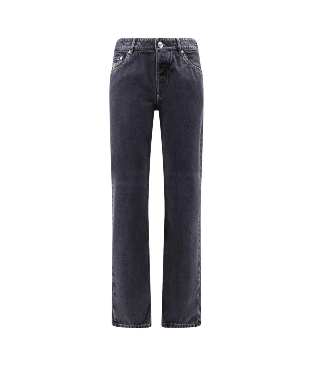 BRUNELLO CUCINELLI Синие хлопковые прямые джинсы, фото 1