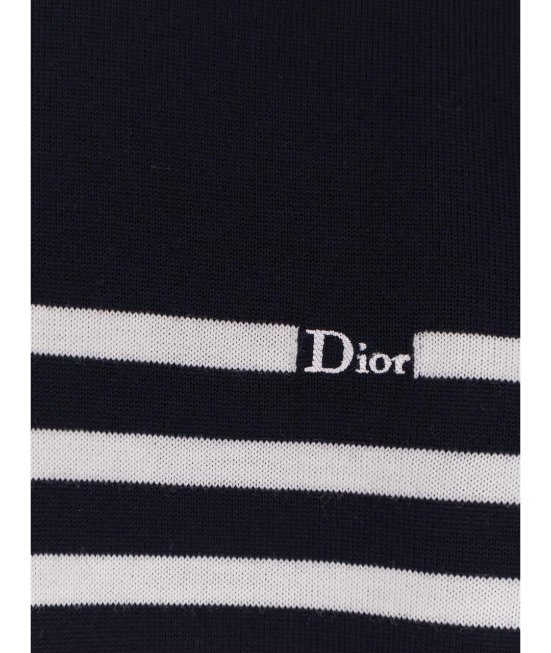 CHRISTIAN DIOR Синий шерстяной джемпер / свитер, фото 3