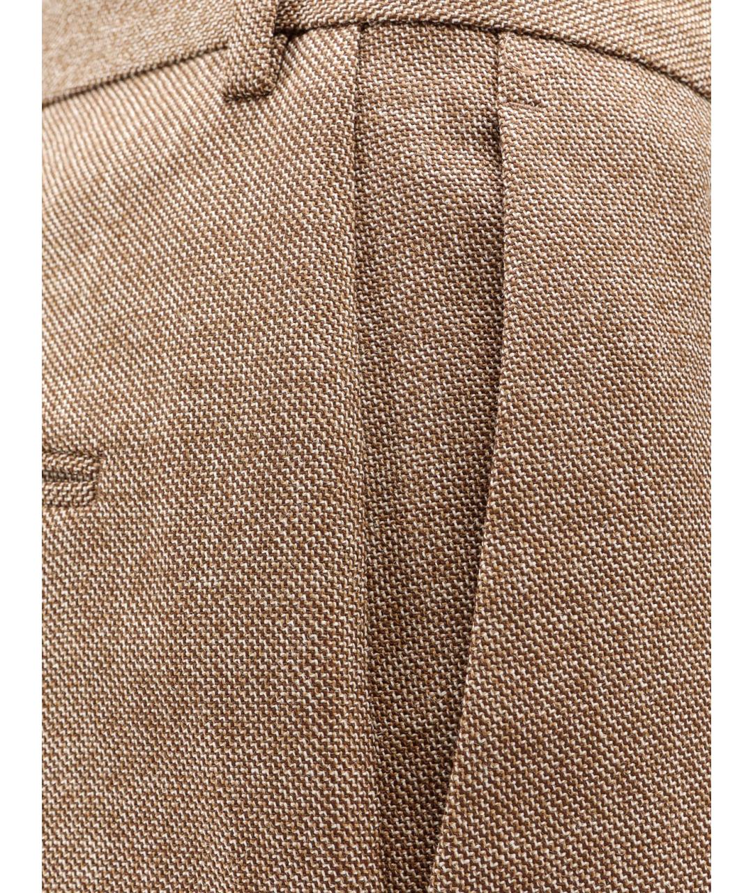 MM6 MAISON MARGIELA Бежевые шерстяные прямые брюки, фото 3