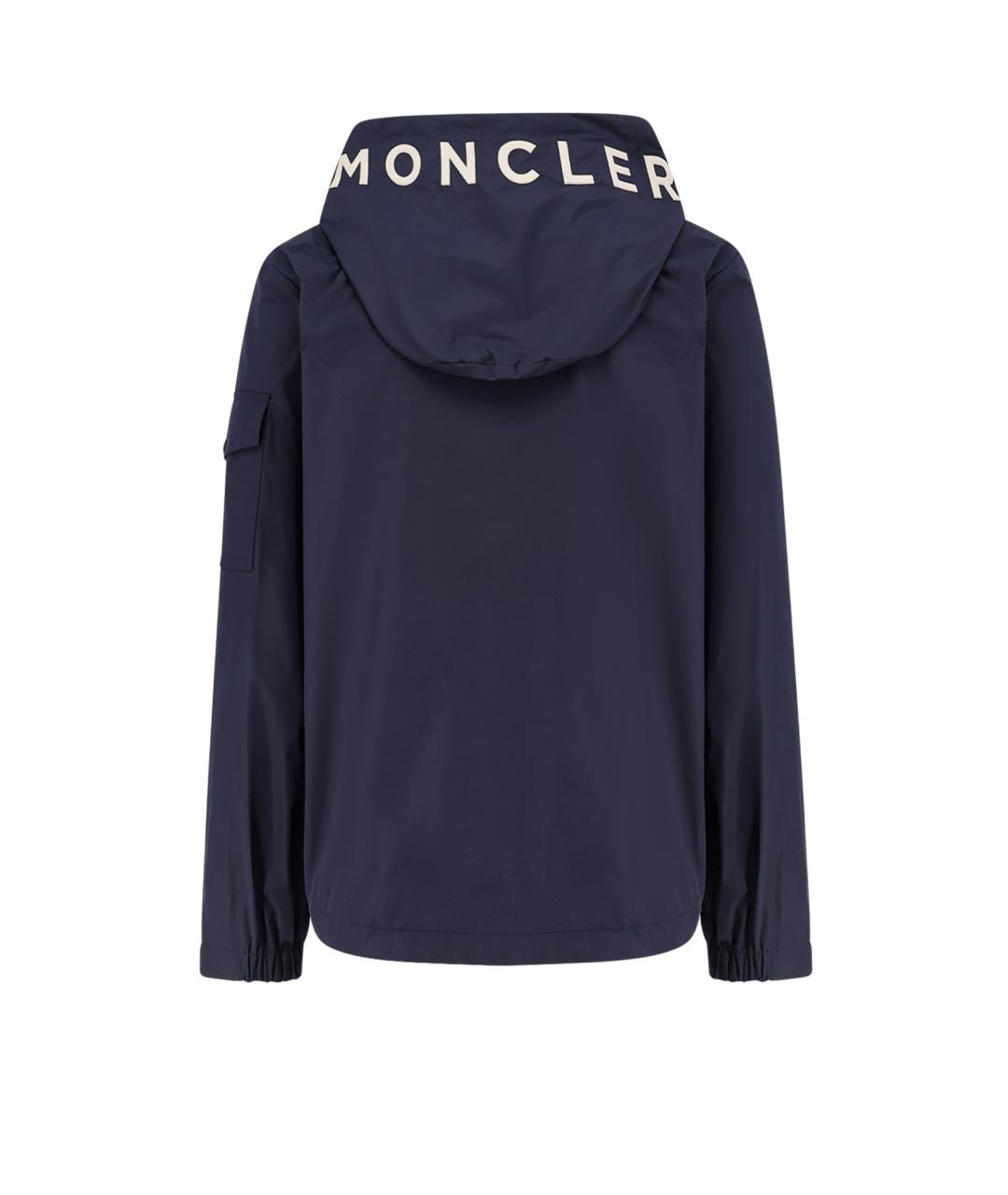 MONCLER Синяя полиэстеровая куртка, фото 2