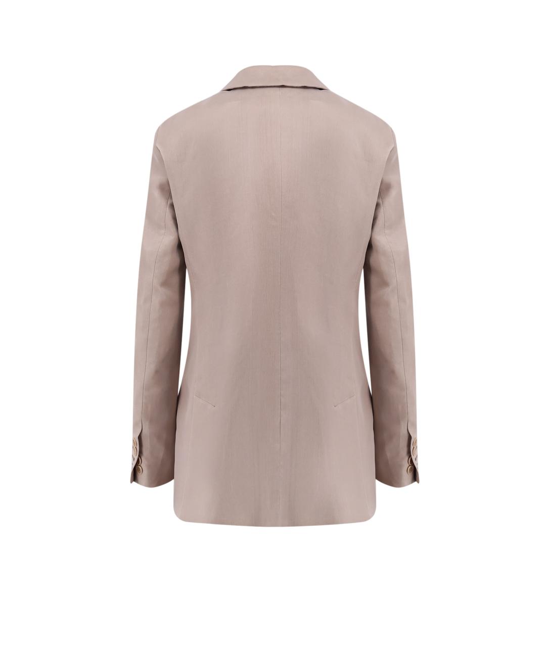 MAX MARA Бежевый шелковый жакет/пиджак, фото 2