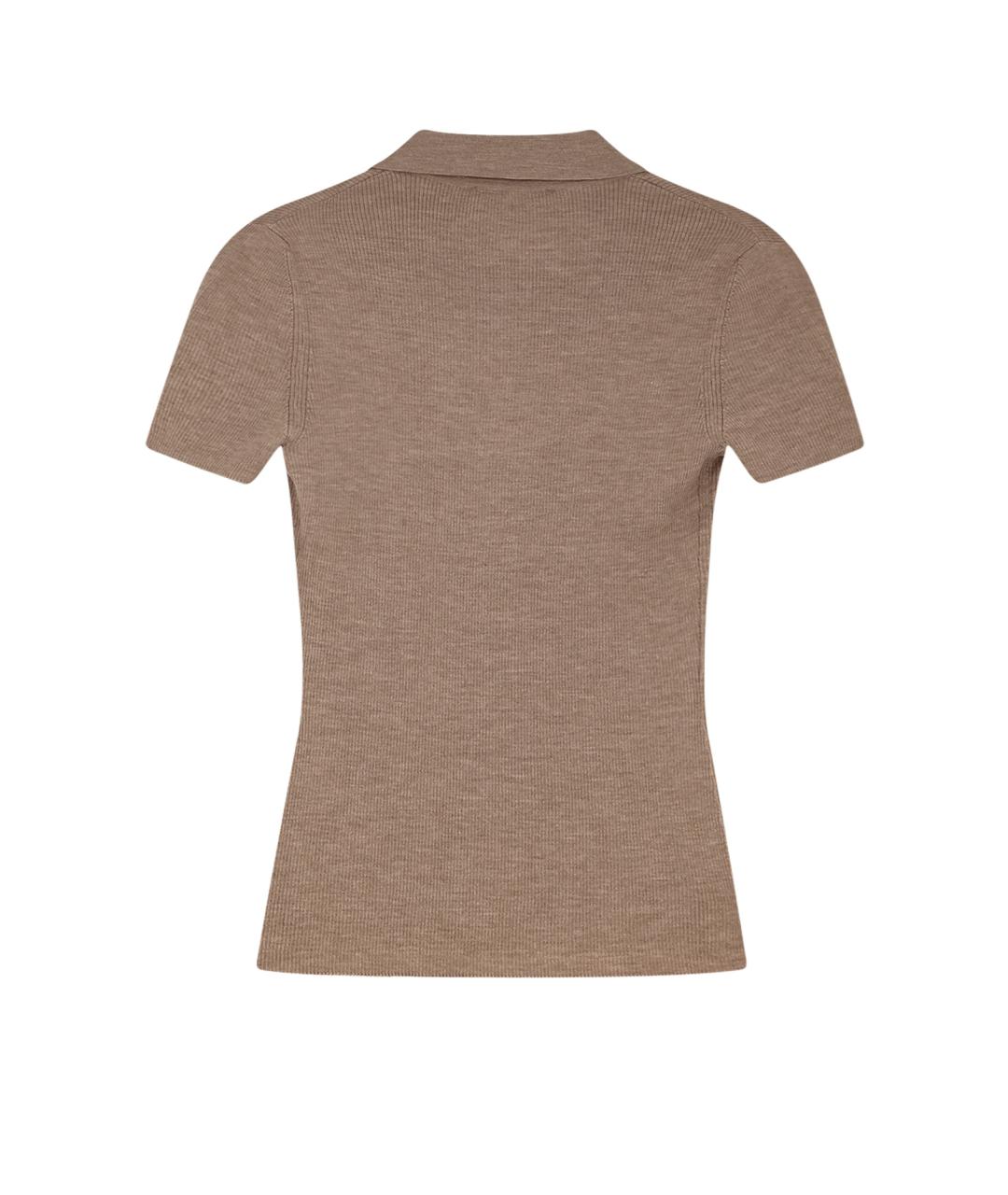 MAX MARA Коричневая шерстяная футболка, фото 2
