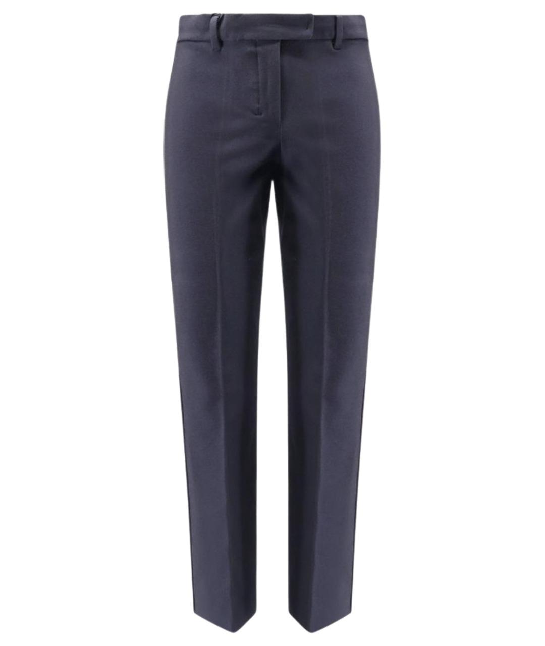 'S MAX MARA Темно-синие хлопко-эластановые брюки узкие, фото 1