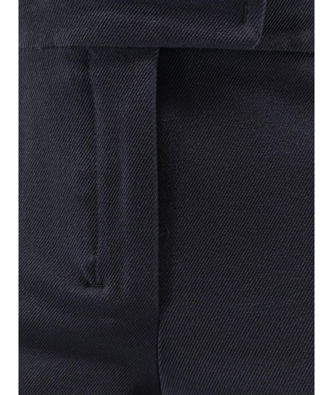 'S MAX MARA Темно-синие хлопко-эластановые брюки узкие, фото 3